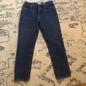 Agolde high rise straight button fly jeans
